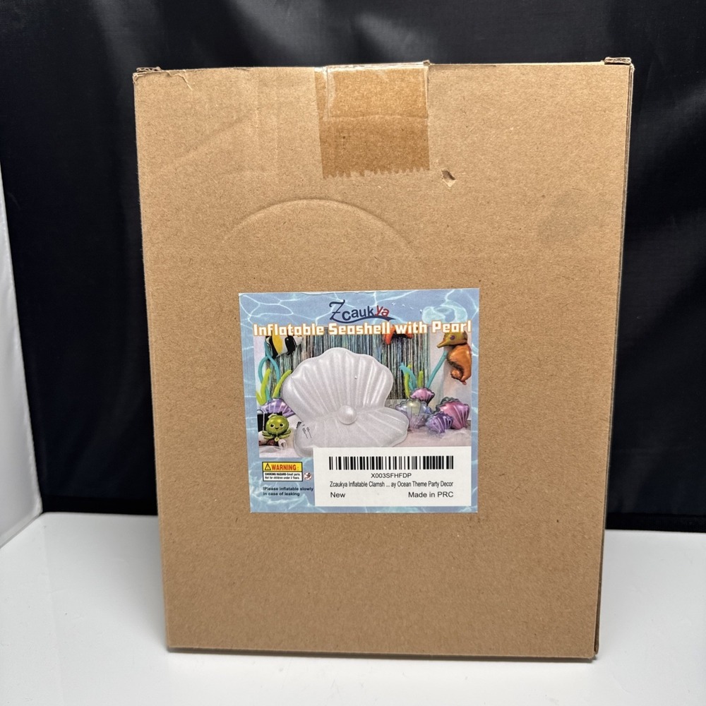 New Sealed Zcaukya Inflatable Seashell Pool Float With Pearl